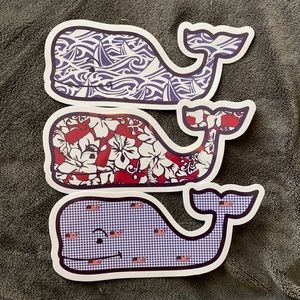 3Pcs Vineyard Vines Whale Stickers